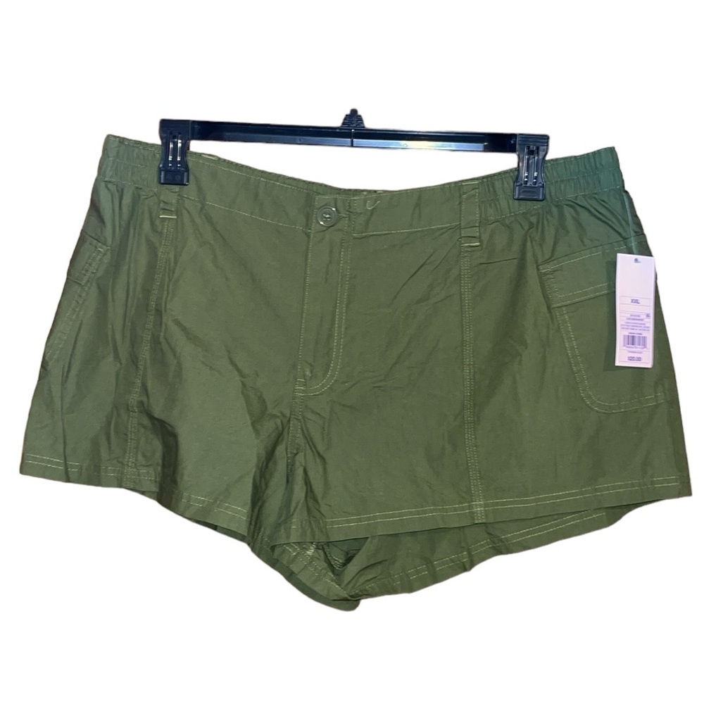 •WILD FABLE•NWT OLIVE GREEN ELASTIC BACK CARGO SHORTY SHORTS SIZE XXL